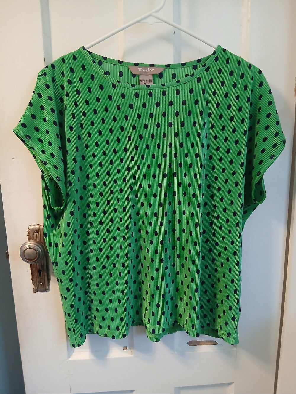 Sm TanJay Green Polkadot Top Womens Clothing Top Shirt